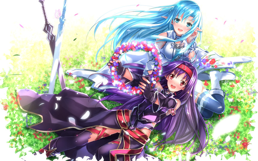 asuna and yuuki (sword art online) drawn by swordsouls