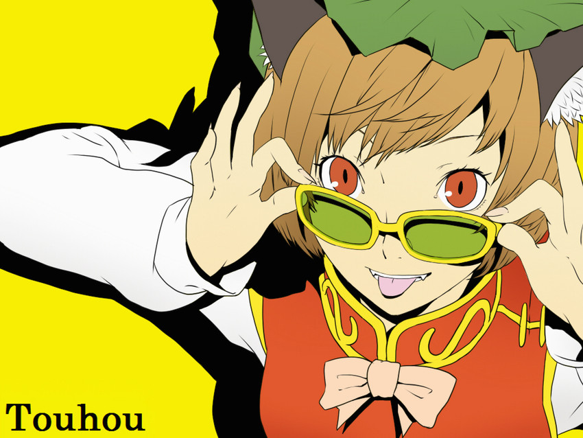 chen and satonaka chie (touhou and 2 more) drawn by shirosato