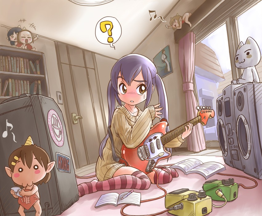 akiyama mio, nakano azusa, hirasawa yui, tainaka ritsu, kotobuki tsumugi, and 1 more (k-on! and 1 more) drawn by kiichi