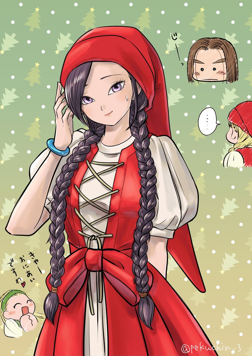hero, martina, veronica, and senya (dragon quest and 1 more) drawn by pekuchin_(pekuchin_3)