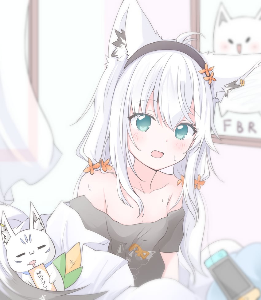 shirakami fubuki, sukonbu, and fubuzilla (hololive) drawn by chinoru