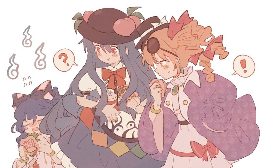 hinanawi tenshi, yorigami shion, and yorigami jo'on (touhou) drawn by rbfnrbf_(mandarin)