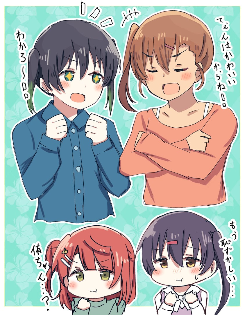 uehara ayumu, takasaki yu, akamine ten, and ishimine koito (love live! and 2 more) drawn by ranmaki125
