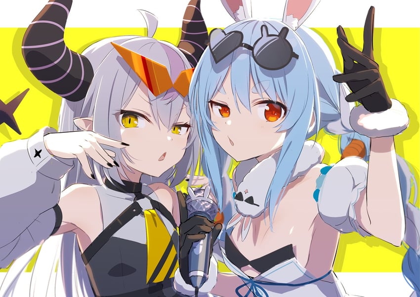 usada pekora and la+ darknesss (hololive) drawn by gotyou