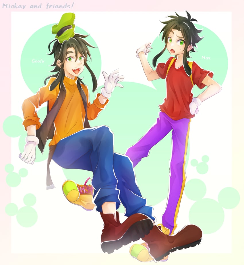 goofy and max goof (mickey mouse & friends) drawn by honipokooon
