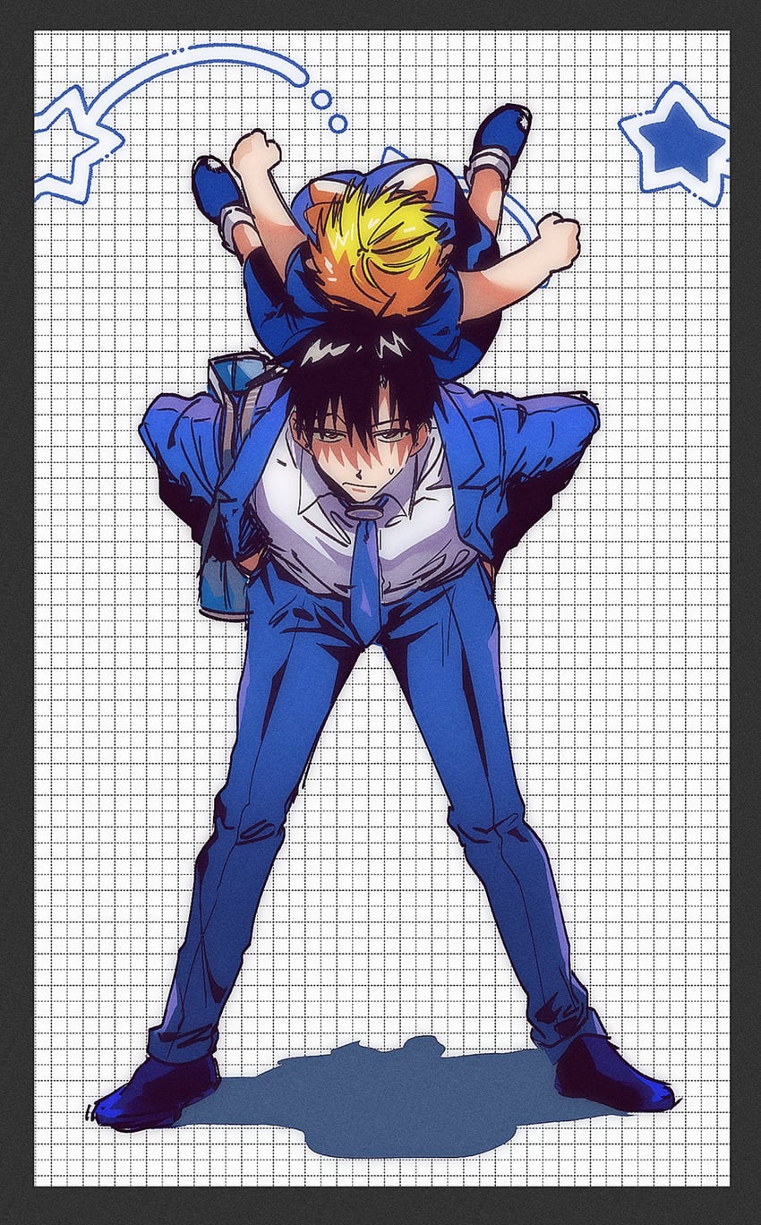gash bell and takamine kiyomaro (konjiki no gash!!) drawn by wangcheolgab