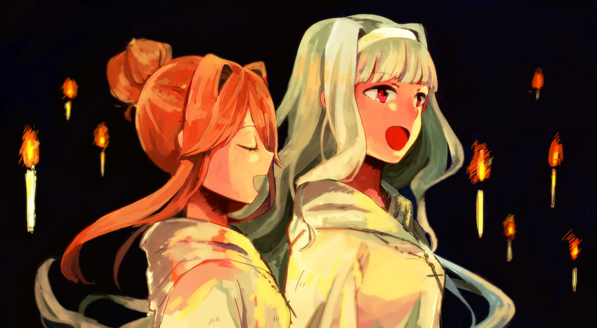 shijou takane and tenkubashi tomoka (idolmaster and 1 more) drawn by haikai_giga