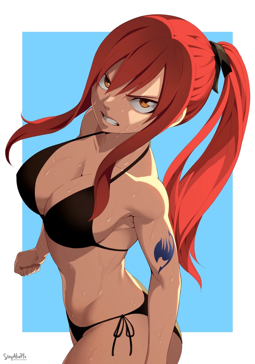 erza scarlet (fairy tail) drawn by stayaliveplz