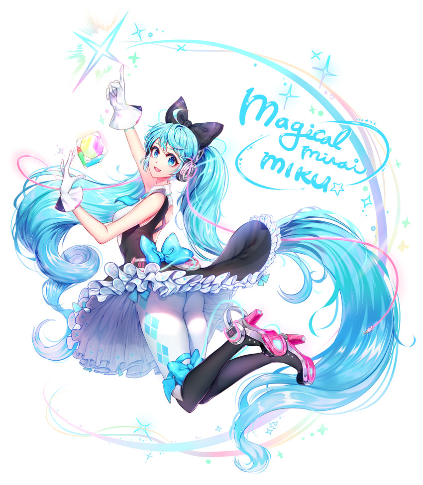 hatsune miku and magical mirai miku (vocaloid and 1 more) drawn by ozzingo