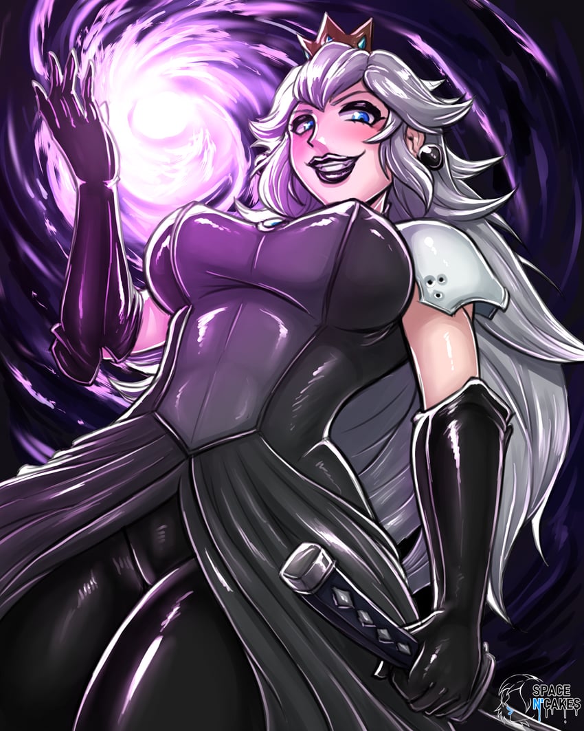 princess peach and sephiroth (final fantasy and 4 more) drawn by spacen'cakes