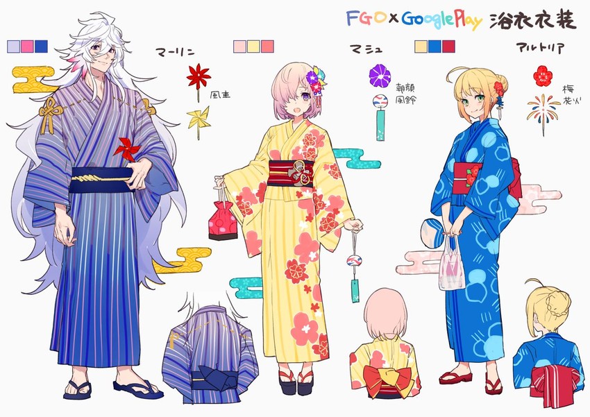 artoria pendragon, saber, mash kyrielight, and merlin (fate and 1 more) drawn by mika_pikazo