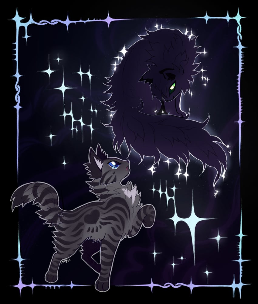 hollyleaf and cinderheart (warrior cats and 1 more) drawn by kitty_(fernwhisker)