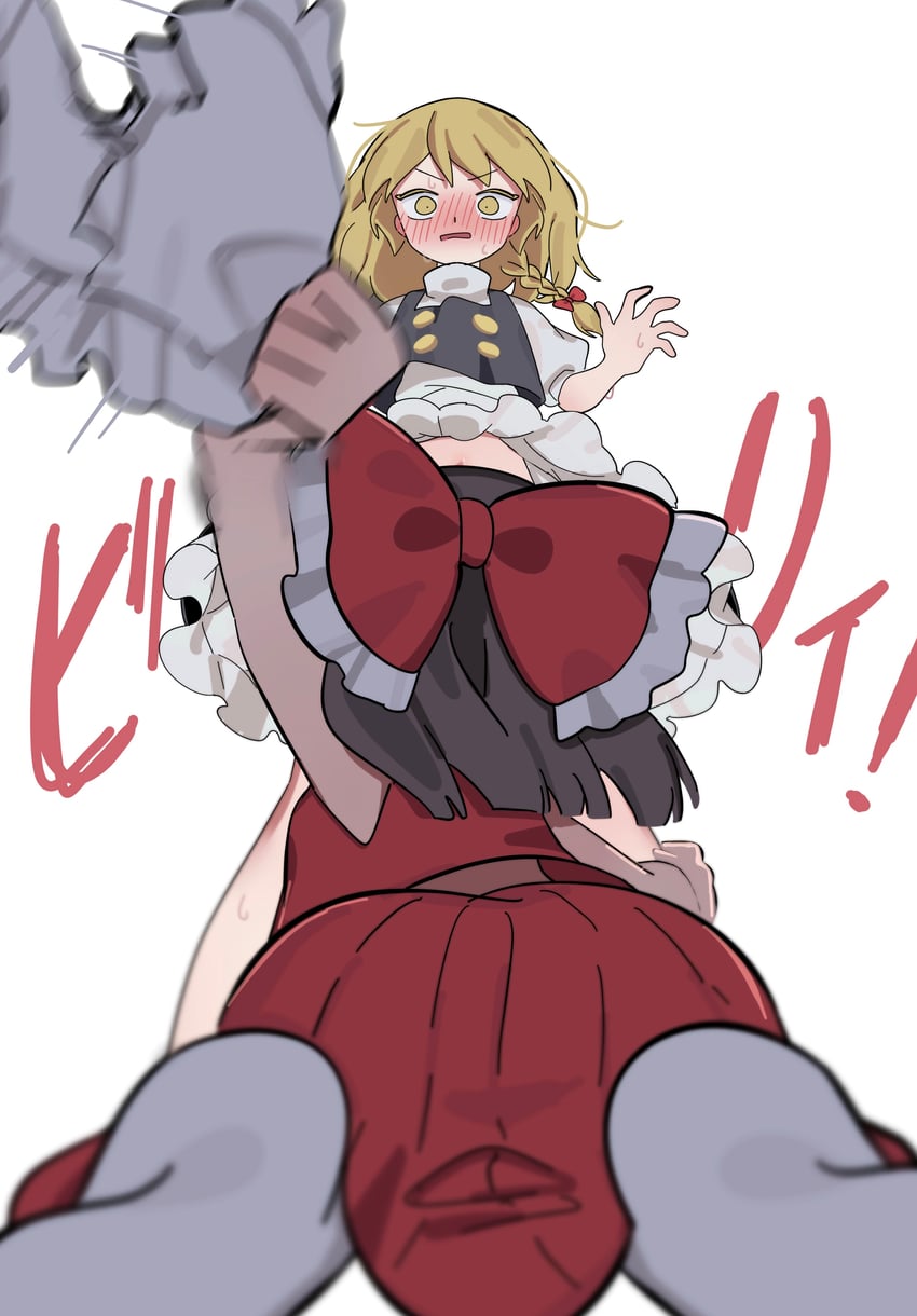hakurei reimu and kirisame marisa (touhou) drawn by niru_(ka_k_0517)