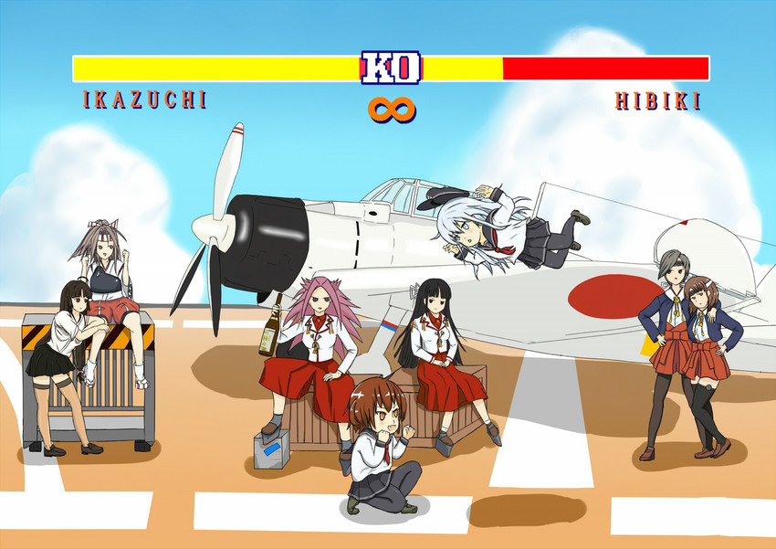 hibiki, ikazuchi, zuihou, jun'you, shouhou, and 5 more (kantai collection and 1 more) drawn by onitokasu