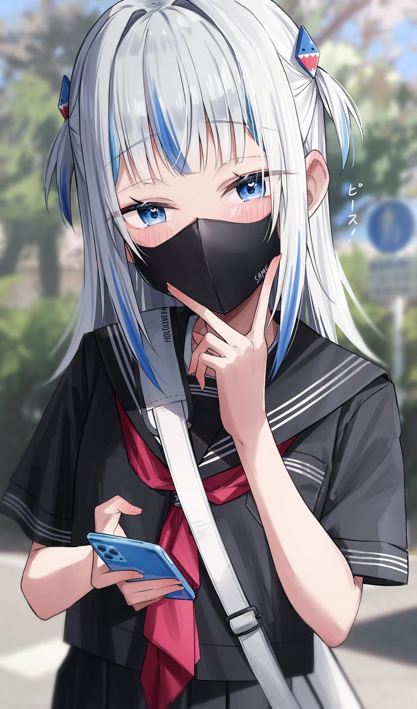 gawr gura (hololive and 1 more) drawn by green_tea_(matchaistasty)