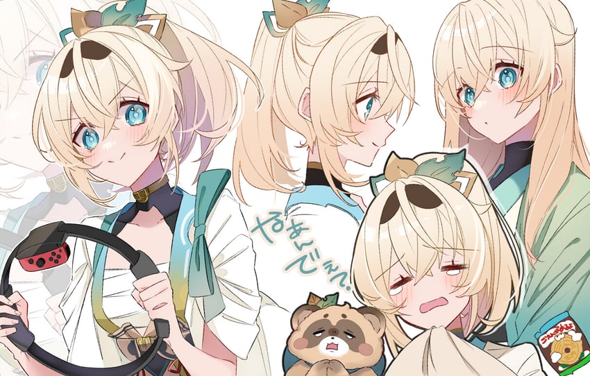 kazama iroha and pokobee (hololive and 1 more) drawn by akym