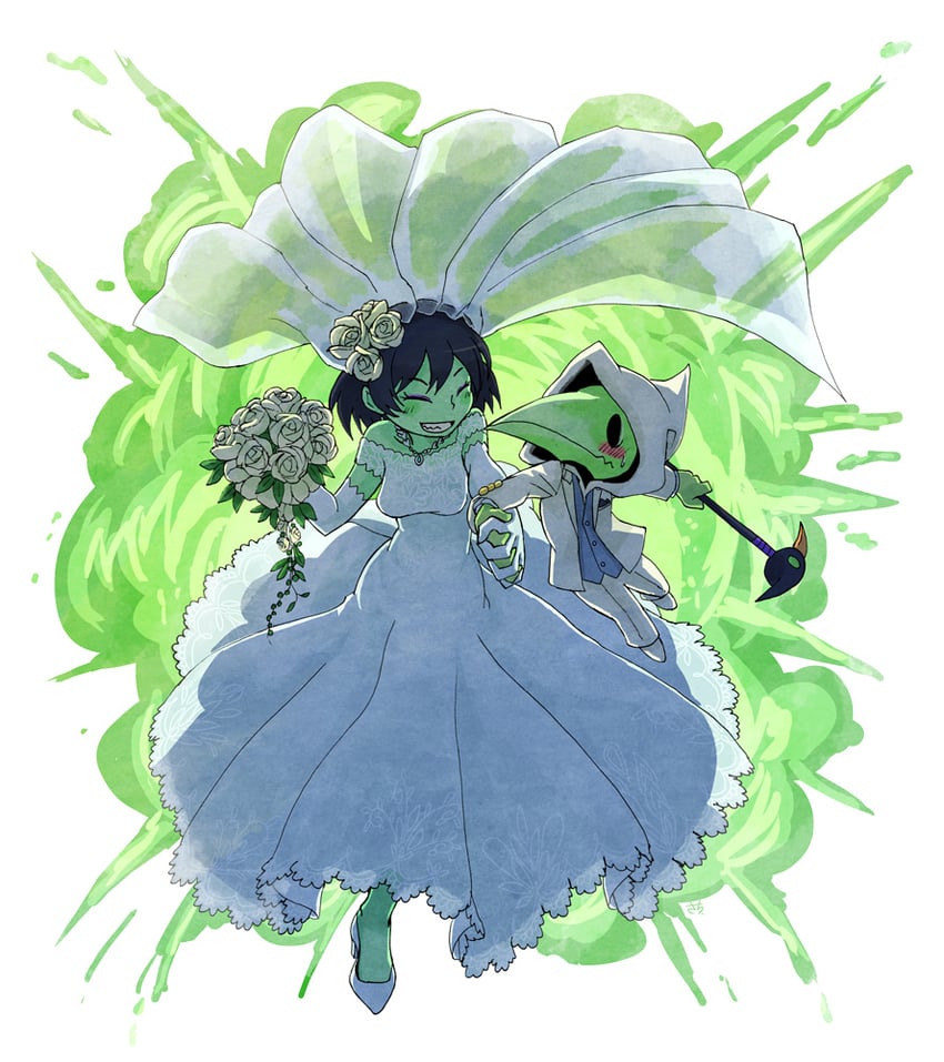plague knight and mona (shovel knight) drawn by aizawa_sachi