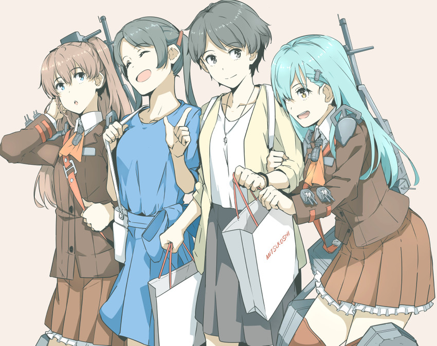 suzuya, kumano, mogami, and mikuma (kantai collection) drawn by ninimo_nimo