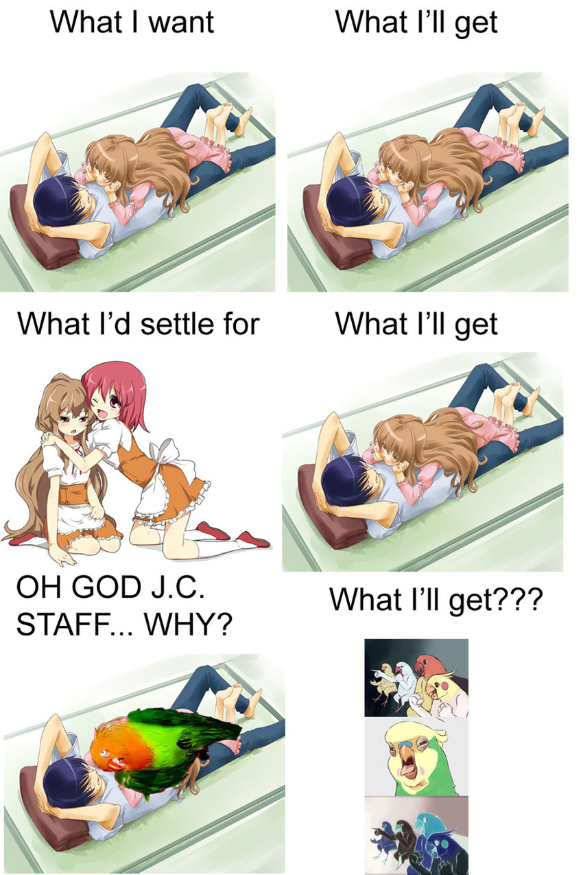 aisaka taiga, kushieda minori, and inko (toradora!) drawn by maruki_(punchiki) and marumi