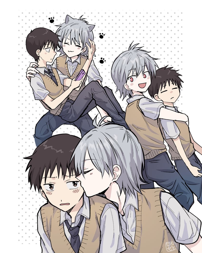 ikari shinji and nagisa kaworu (neon genesis evangelion) drawn by hashimo99187365