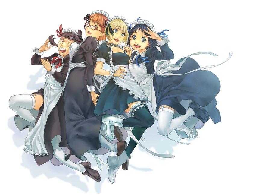 kon futaba, arashiyama hotori, tatsuno toshiko, and haribara harue (soredemo machi wa mawatteiru) drawn by matsuura_kento