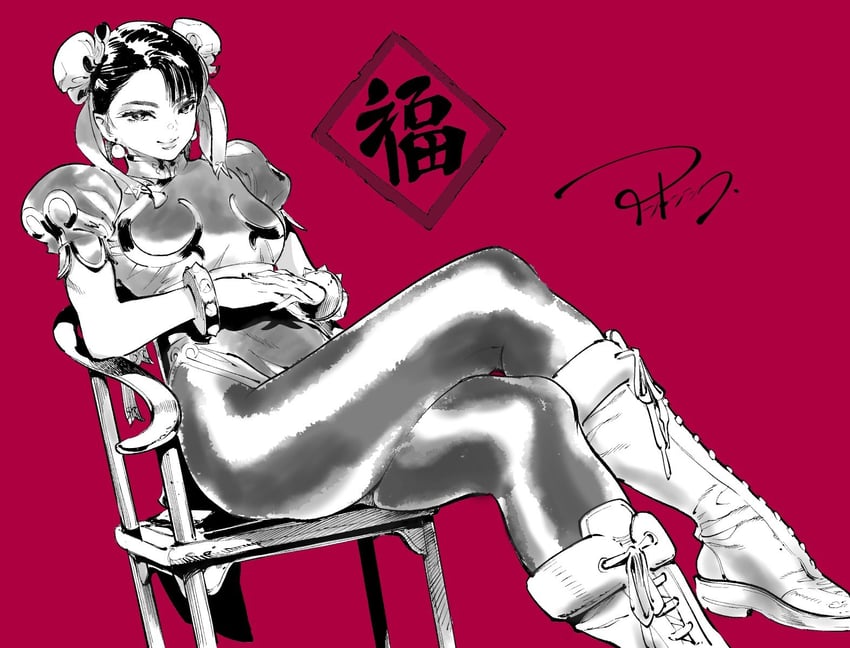 chun-li (street fighter and 1 more) drawn by ahn_dongshik
