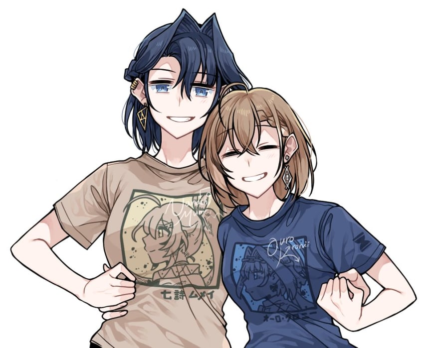 ouro kronii and nanashi mumei (hololive and 1 more) drawn by clipe