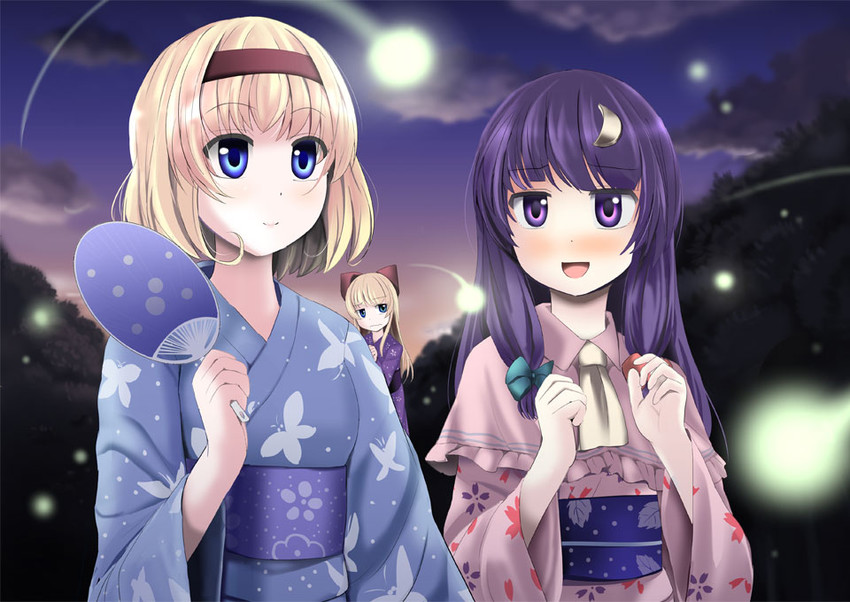 alice margatroid, patchouli knowledge, and shanghai doll (touhou) drawn by a_(aaaaaaaaaaw)