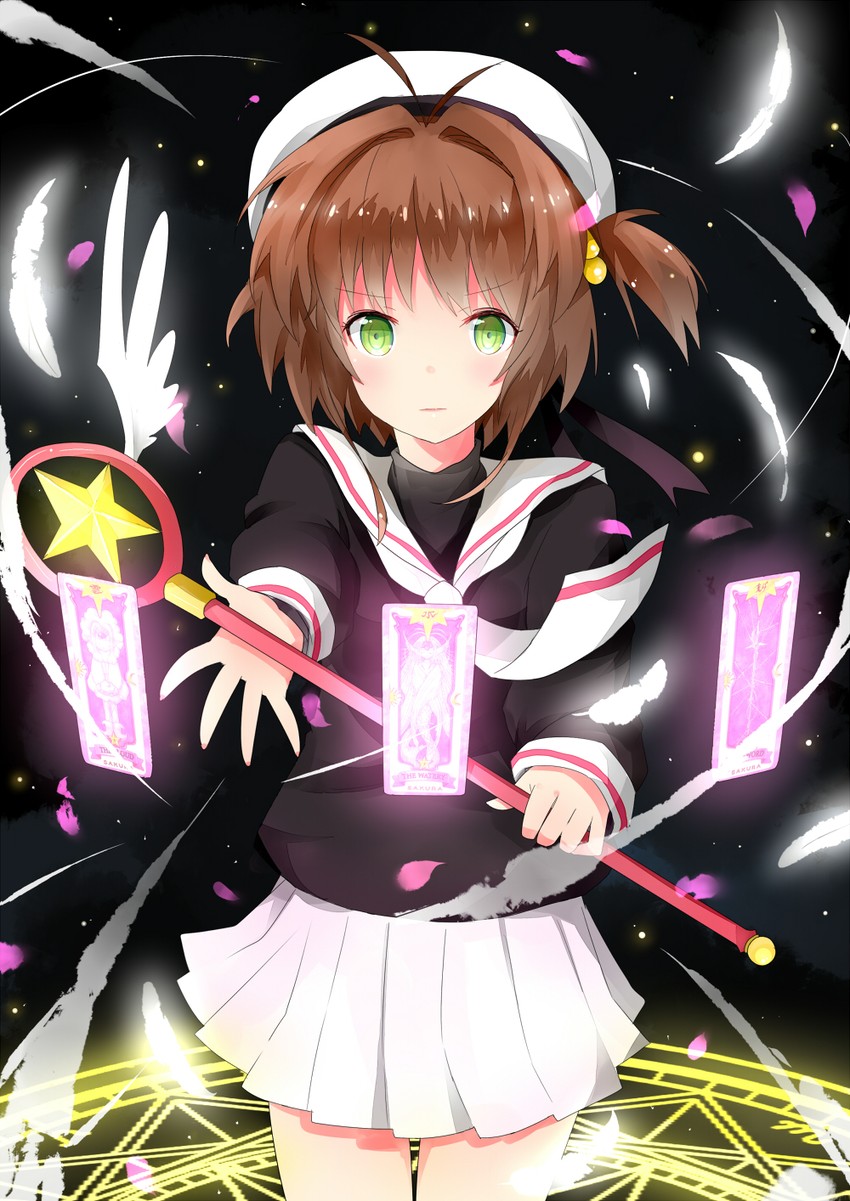 kinomoto sakura, sword, watery, and cloud (cardcaptor sakura) drawn by r_star