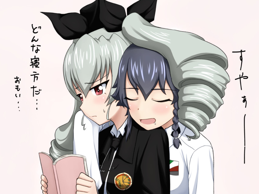 anchovy and pepperoni (girls und panzer) drawn by ruka_(piyopiyopu)