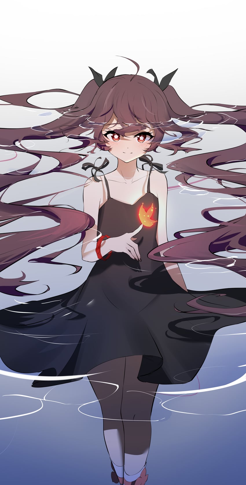 hu tao (genshin impact and 1 more) drawn by qixia