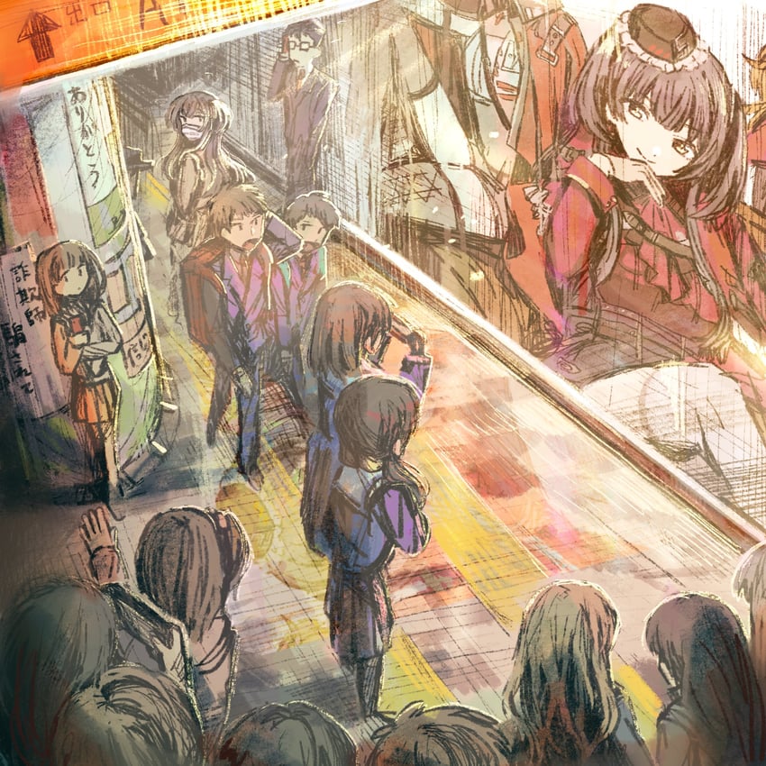 mayuzumi fuyuko (idolmaster and 1 more) drawn by fuyuno_(ramentaro23)