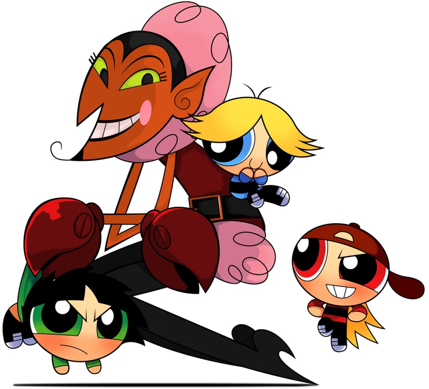 brick, boomer, butch, and him (powerpuff girls) drawn by yunomi_(bearleaf)
