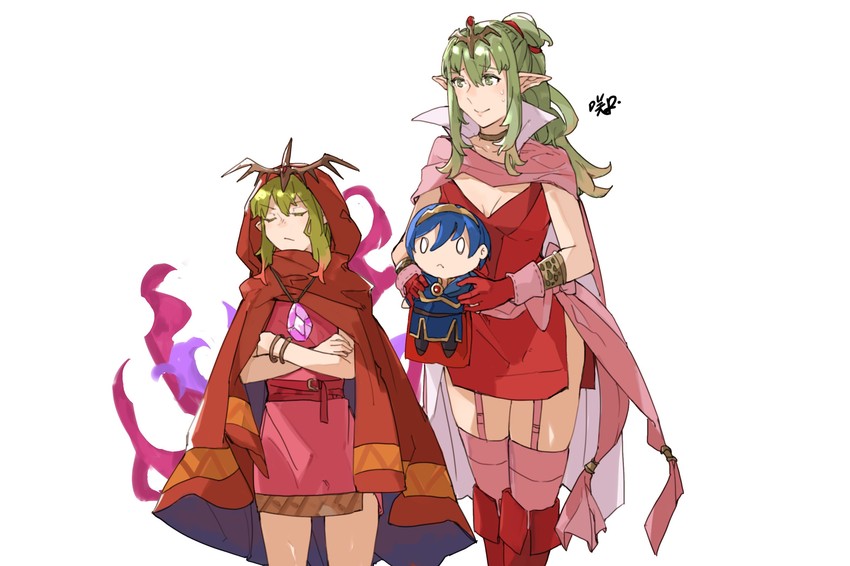 marth and tiki (fire emblem and 3 more) drawn by sakuremi