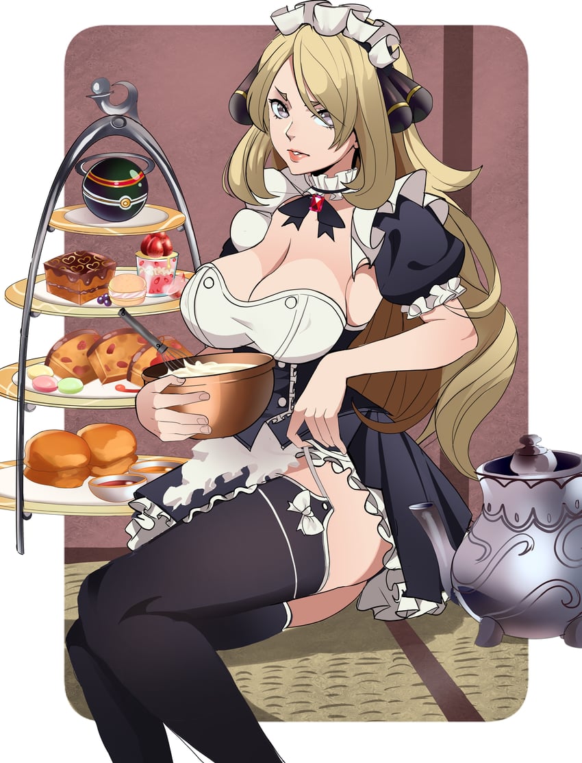 cynthia (pokemon and 1 more) drawn by krius_ol