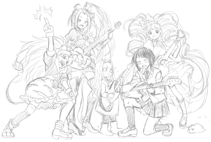 jiro kyoka, kurokawa eren, cure beat, tategami aoi, eri, and 3 more (precure and 4 more) drawn by jj_(ssspulse)