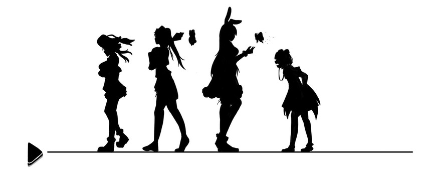 houshou marine, usada pekora, uruha rushia, shiranui flare, and kintsuba (hololive) drawn by yasagi_lapin28