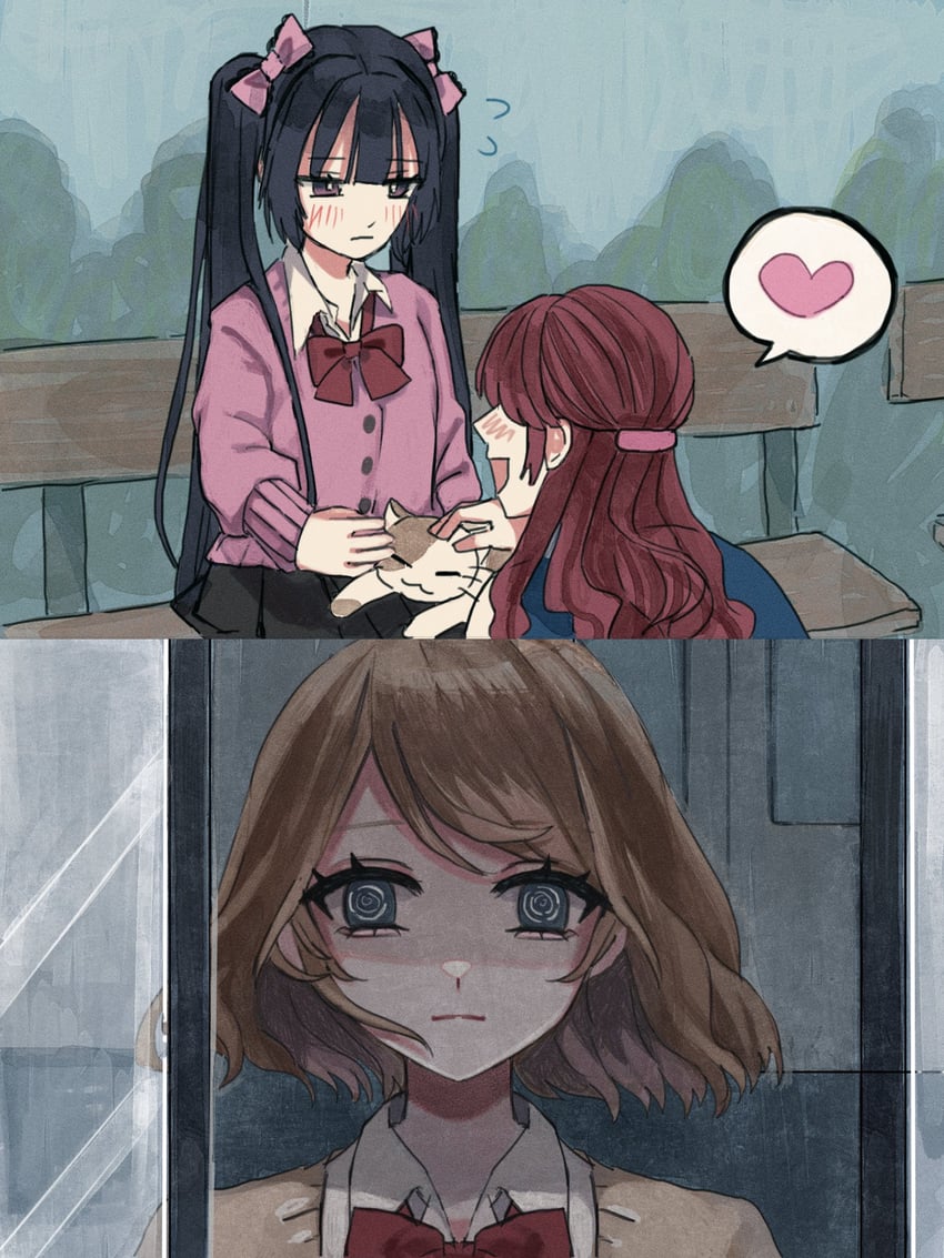akiyama syu and amanogawa himeno (original) drawn by min_(mts2314)