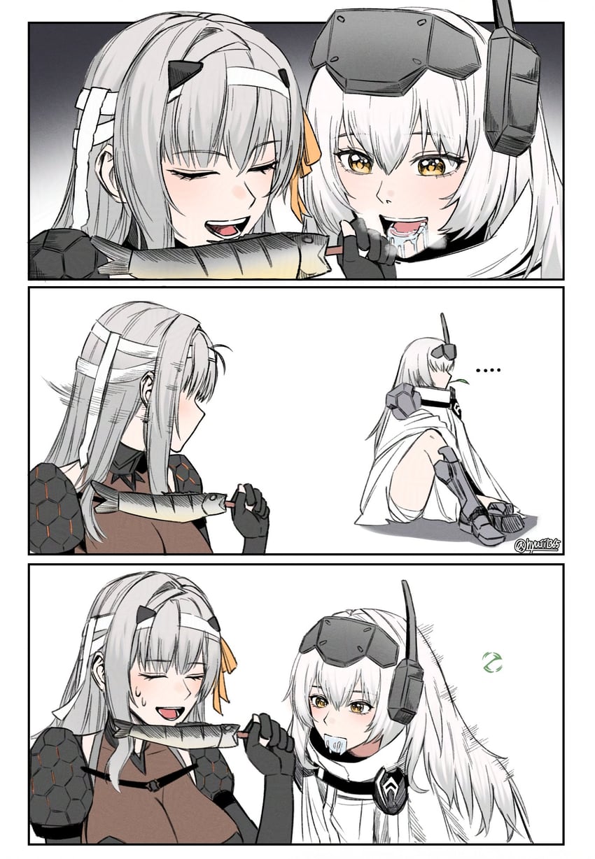 snow white and modernia (goddess of victory: nikke) drawn by hyuiil365