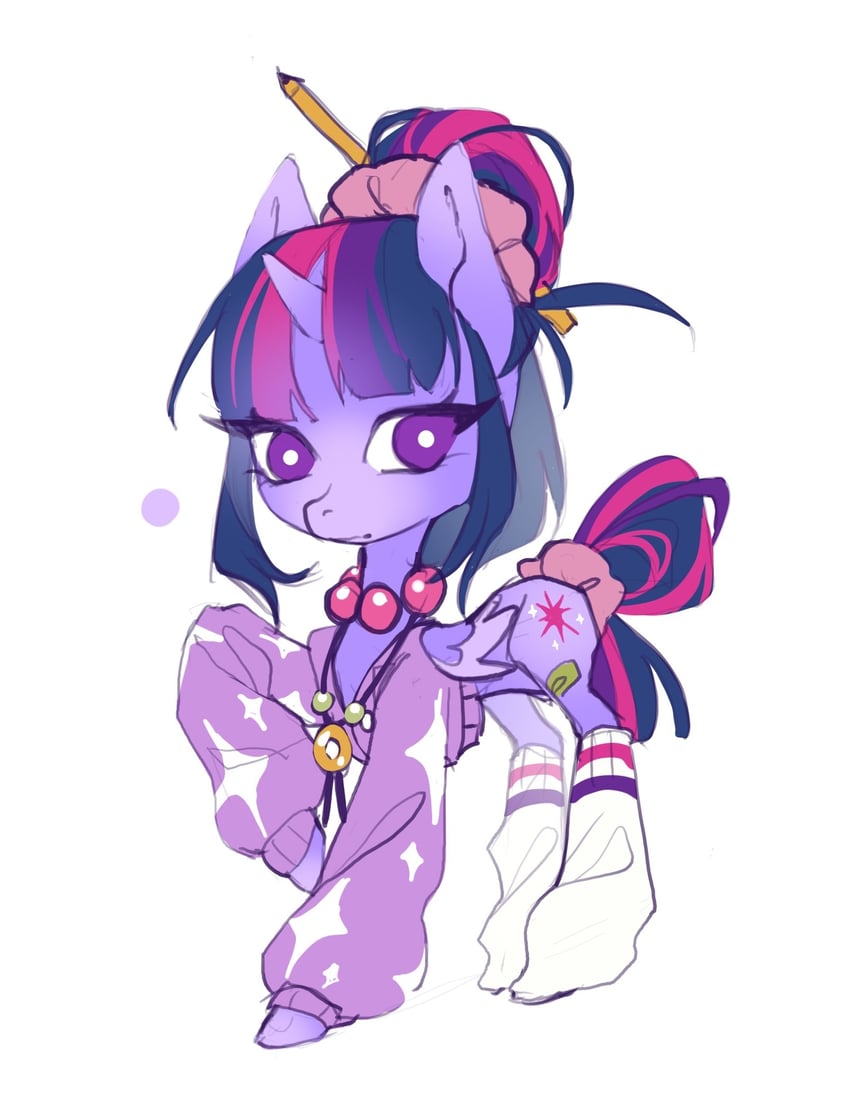 twilight sparkle and sci-twi (my little pony and 2 more) drawn by wikate