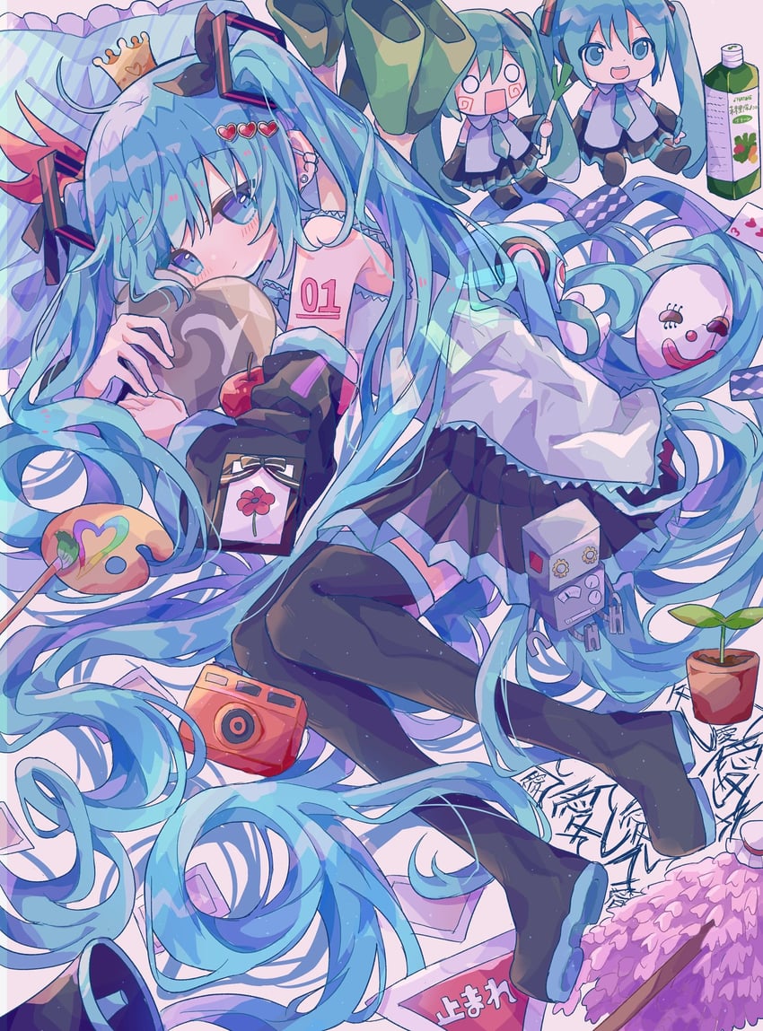 hatsune miku, hachune miku, aimaina, and mikudayo (vocaloid and 17 more) drawn by futaba969649