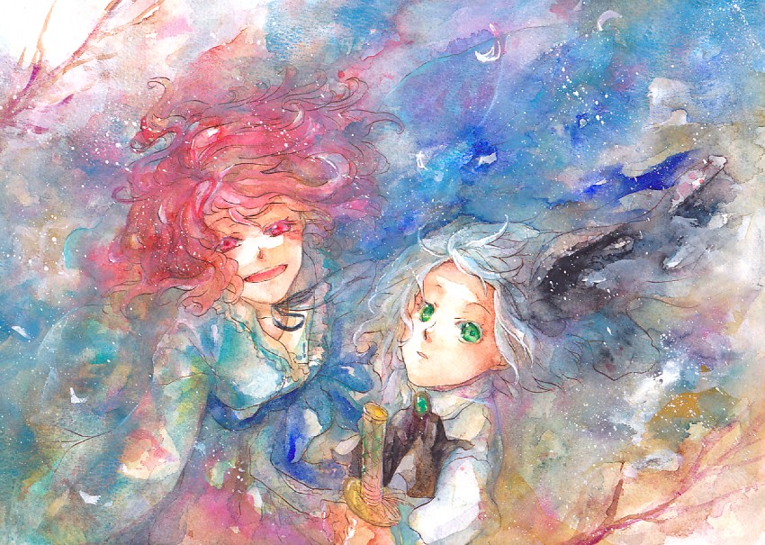konpaku youmu and saigyouji yuyuko (touhou) drawn by campanula-star