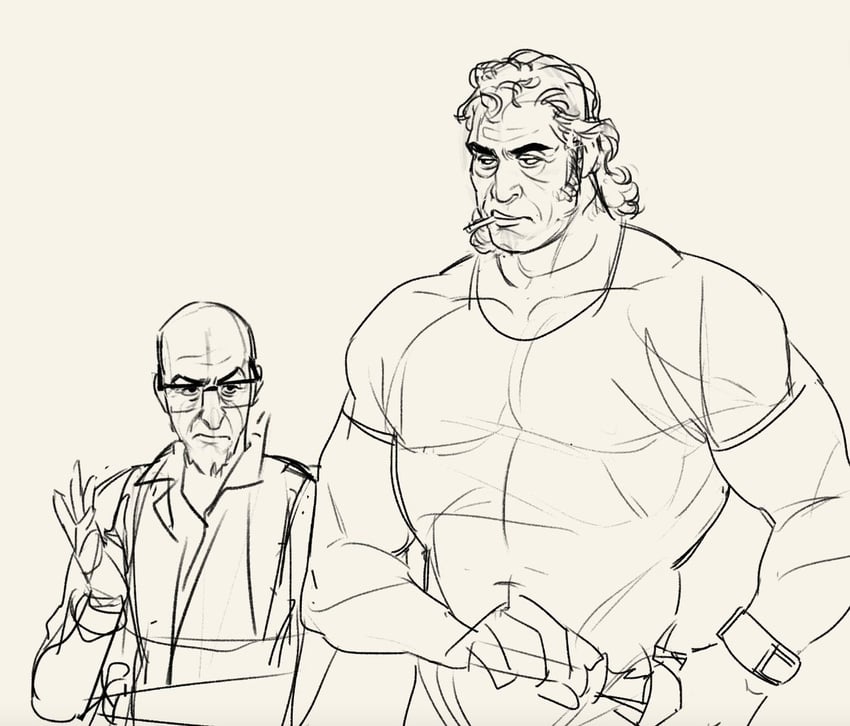 brock samson and rusty venture (the venture bros.) drawn by francisxie