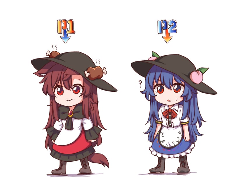 hinanawi tenshi and imaizumi kagerou (touhou and 1 more) drawn by wool_(miwol)