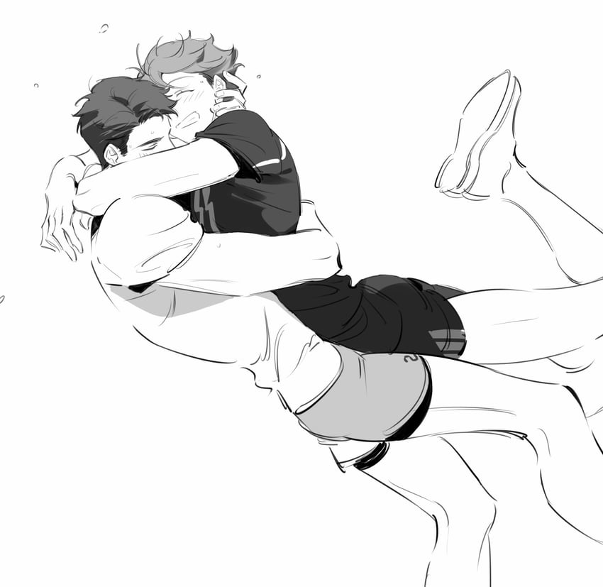oikawa tooru and ushijima wakatoshi (haikyuu!!) drawn by fandangyu