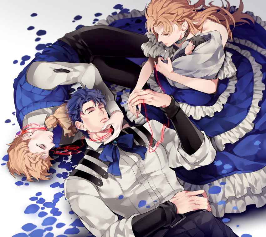 dio brando, jonathan joestar, lisa lisa, and erina pendleton (jojo no kimyou na bouken and 1 more) drawn by takashi_(huzakenna)