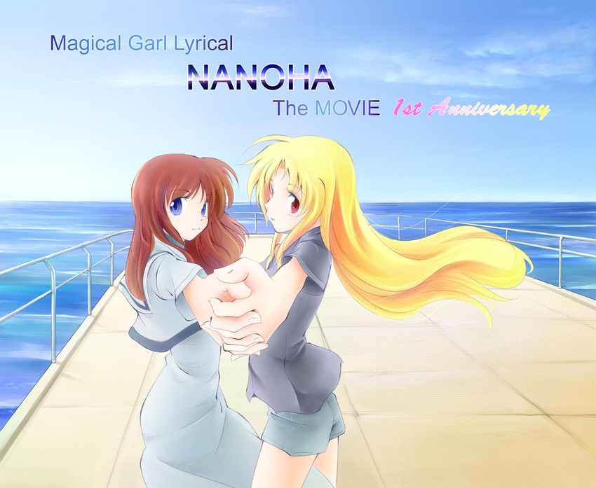 fate testarossa and takamachi nanoha (lyrical nanoha and 2 more) drawn by jason_(kaiten_kussaku_kikou)
