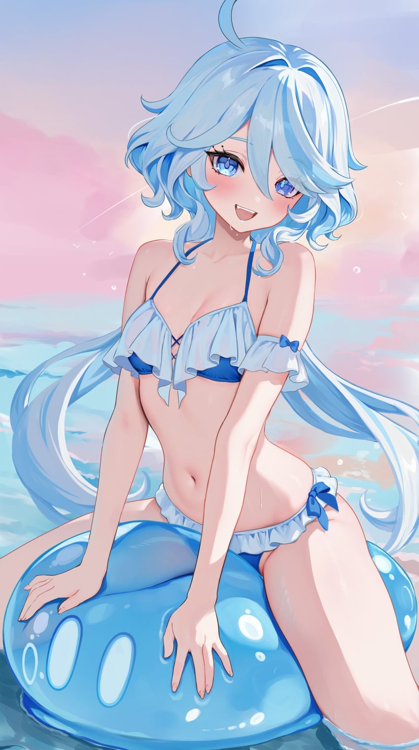 furina and slime (genshin impact) drawn by rrr_gns_(riuriu_1212)
