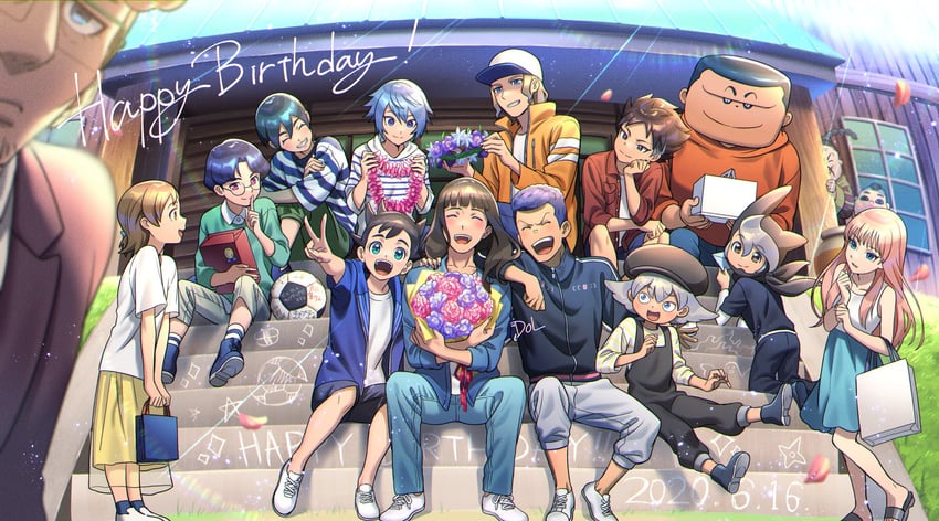 michinari tatsumi, mansaku yuuichirou, inamori asuto, hiura kirina, mikado anna, and 10 more (inazuma eleven and 1 more) drawn by dolustoy