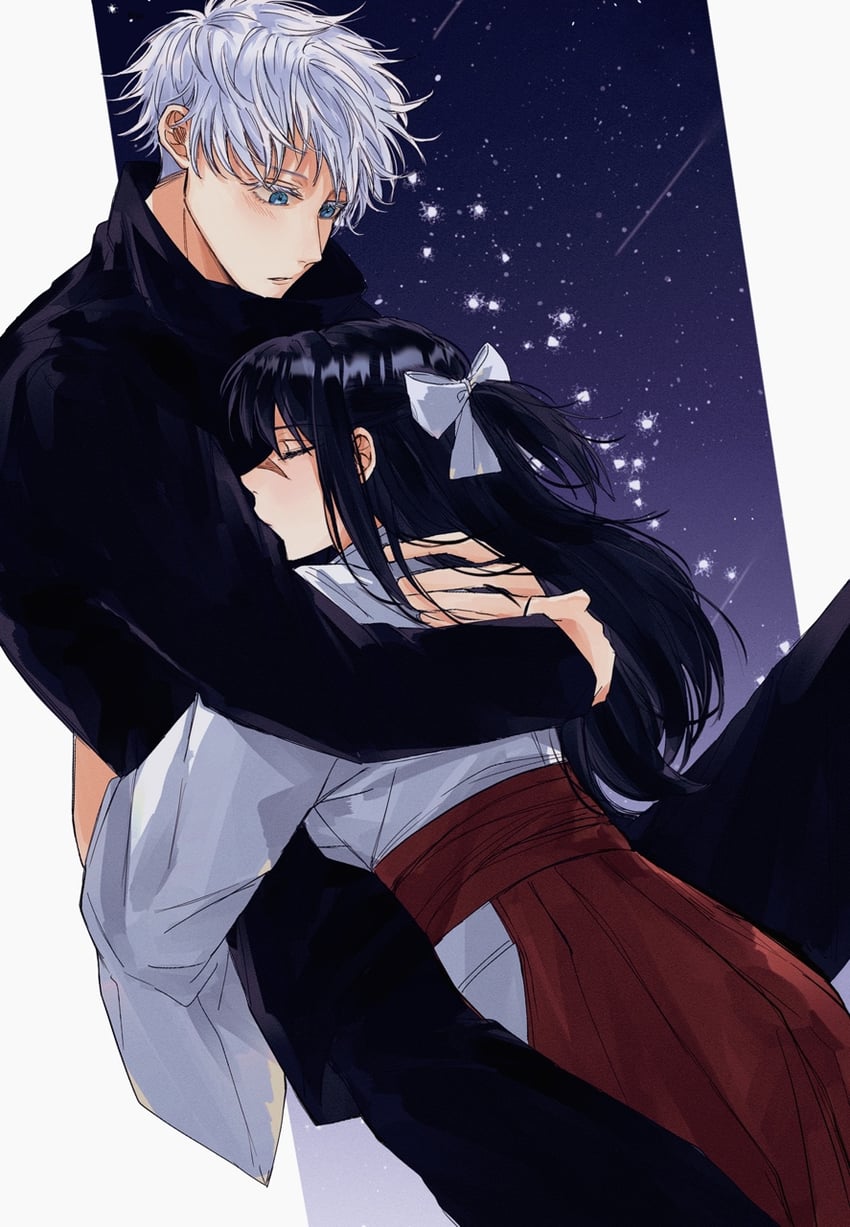 gojou satoru and iori utahime (jujutsu kaisen) drawn by matchi_(ginger.8)